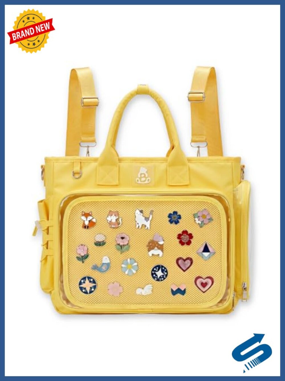Ita Backpack Crossbody Tote Bag Pin Display Purse Clear Window Kawaii Anime
